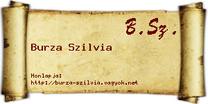 Burza Szilvia névjegykártya