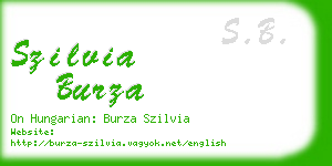 szilvia burza business card